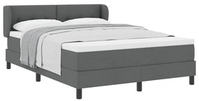 Cama Box Spring com Colchão VidaXL Cinza Escuro 160x200 cm Tecido