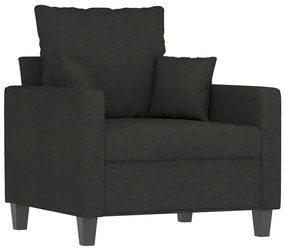 Poltrona com apoio de pés 60 cm tecido preto