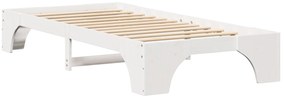 Estrutura de Cama Branca Madeira 90 x 190 cm Minimalista