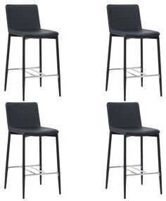vidaXL Bancos de bar 4 pcs couro artificial preto