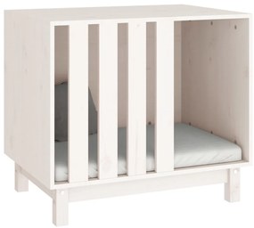 Casota para cães 70x50x62 cm madeira de pinho maciça branco