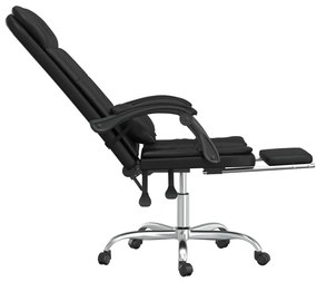 Cadeira escritório massagens reclinável couro artificial preto