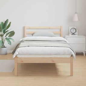 Cama vidaXL com Cabeceira 90x220 cm Madeira Sólida de Pinheiro