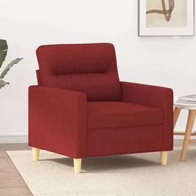 vidaXL Poltrona 60 cm tecido vermelho tinto