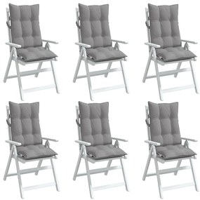 Almofadões p/ cadeira encosto alto 6 pcs tecido oxford cinzento