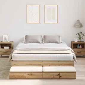 Cama com Armazenamento em Carvalho Artisan 150x200 cm