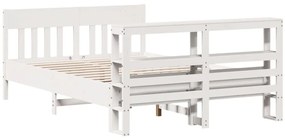 Cama sem colchão 160x200 cm madeira de pinho maciça branco