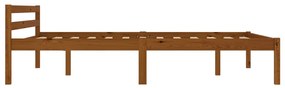 Estrutura de cama 120x200 cm madeira pinho maciço castanho mel