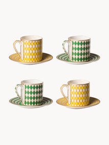Chávenas de café com pires Chess, conjunto de 4