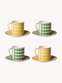 Chávenas de café expresso com pires Chess, conjunto de 4