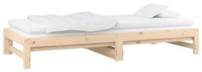 Estrutura sofá-cama de puxar 2x(90x190) cm pinho maciço