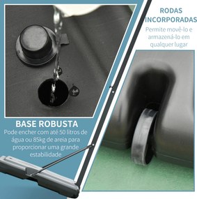Cesto de Basquetebol Portátil Ajustável em Altura com Base Recarregável para Crianças e Adultos 86x165x302-352 cm Preto