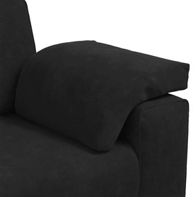 Sofá de 3 lugares 178 cm veludo preto