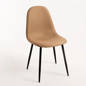Cadeira Teok Black Tecido - Marrom areia