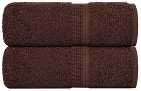 vidaXL Toalhas de rosto FROGN 2 peças marrom 30x30 cm 360 g/m²