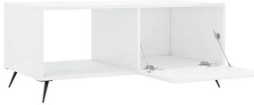 Mesa de centro 90x50x40 cm madeira processada branco brilhante