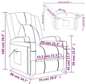 Cadeira de massagens couro artificial branco nata