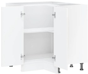 Armário baixo de canto de cozinha Kalmar branco alto brilho