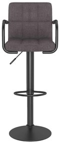 Bancos de bar 2 pcs tecido cinzento-acastanhado