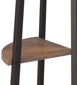 Estante canto 3 prat. 45,5x31,5x120 cm castanho-escuro/preto
