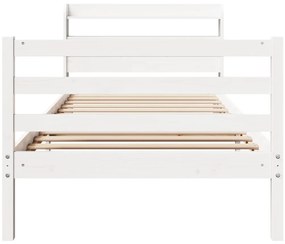 Estrutura cama c/ cabeceira 75x190 cm pinho maciço
