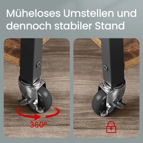 Carrinho de cozinha com tabuleiro 65 x 40 x 86 cm castanho vintage