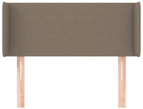 Cabeceira cama abas tecido 103x16x78/88 cm cinzento-acastanhado
