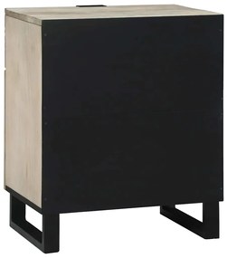 Mesas de cabeceira com gaveta Branco e Preto 50 x 33 x 60 cm