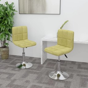 vidaXL Cadeiras de jantar giratórias 2 pcs tecido verde