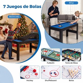 Mesa de jogos 14 em 1 com basquetebol, bilhar, matraquilhos, pingue-pongue, hóquei, xadrez e muito mais para festas e salas de jogos – Preta