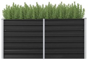 vidaXL Canteiro elevado jardim aço galvanizado 160x40x77cm antracite