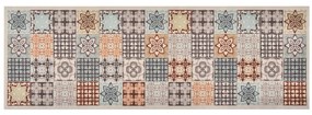 Tapete de cozinha lavável com design mosaico colorido 45x150 cm