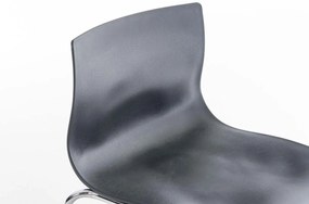 Banco de bar Hoover em plástico e com estrutura cromada 43 x 100 x 48 cm Cinzento