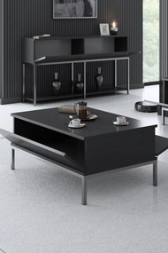 Mesa de Centro Lord – Antracite e Prata – 90x40x60 cm