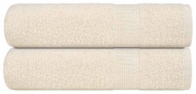 vidaXL Toalhas de banho 2pcs FROGN 70x140 cm 100% algodão creme
