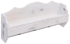 Cabide de parede 50x10x23 cm madeira branco