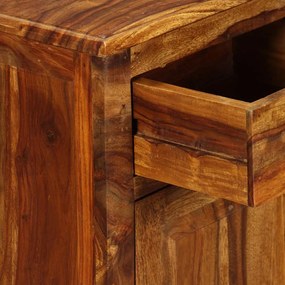 Mesa de cabeceira em madeira sólida de acácia 40x30x50 cm