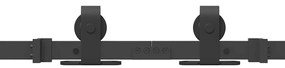 Kit de ferragens para porta deslizante 305 cm aço preto