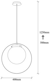 Chandelier Tan – Dourado – 40 cm de diâmetro x 125 cm de altura