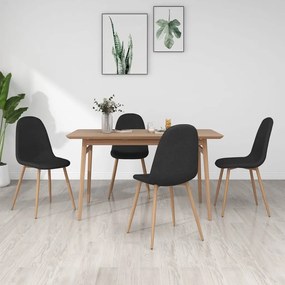 vidaXL Cadeiras de jantar 4 pcs tecido preto