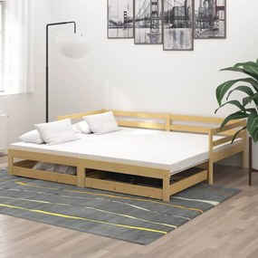 vidaXL Estrutura sofá-cama de puxar 2x(90x200) cm pinho maciço