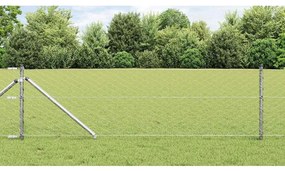 vidaXL Cerca com Postes Prateado 0.6 x 100 m Aço revestido de PVC