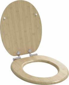 vidaXL Assento de Sanitário com Fechamento Suave Cor de Bambu Claro