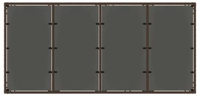 Mesa de jardim com tampo de vidro 190x90x75 cm vime PE castanho