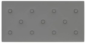 Painel de parede 12 pcs 60x30 cm couro artificial 2,16 m² cinza