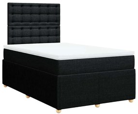 Cama com molas/colchão 120x200 cm tecido preto