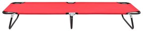 Espreguiçadeira/cama dobrável aço vermelho