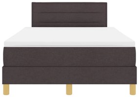 Cama Box Spring com Colchão e LED Castanha Escura 120x200 cm Tecido