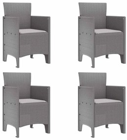 Conjunto de Jantar de Jardim 5 pcs Cinzento-claro