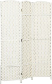HOMCOM Separador de Ambientes de 3 Painéis Biombo Dobrável 135x180 cm Polipropileno Branco | Aosom Portugal